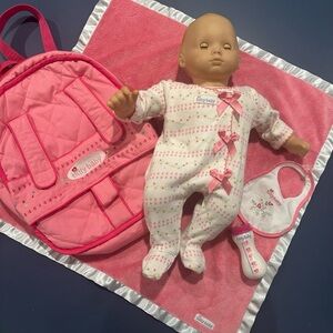 American Girl Bitty Baby doll + backpack carrier set